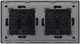 Двойная розетка 1DAL с З/К + Шторки, 2 подрозетника Серая (P157-STX2.GR) - изображение 3