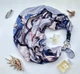 Дизайнерська хустка My Scarf "Сапфірове сяйво" 90 на 90 см прикрашена агатом - изображение 1