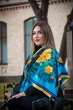 Дизайнерська яскрава хустка "Квіти України" MyScarf 90 на 90 см - изображение 1