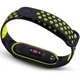 Силиконовый ремешок Nike style для фитнес-браслета Xiaomi Mi Band 3/4 Чёрный с лаймовым + металическая кнопка (MRKQ0104) - изображение 2