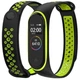 Силиконовый ремешок Nike style для фитнес-браслета Xiaomi Mi Band 3/4 Чёрный с лаймовым + металическая кнопка (MRKQ0104) - изображение 3