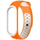 Силиконовый ремешок Nike style для фитнес-браслета Xiaomi Mi Band 3/4 Оранжевый с белым + металическая кнопка (MRKQ0112) - изображение 3