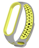 Ремешок Nike style для фитнес-браслета Xiaomi Mi Band 6/5 Серый/лайм + металическая кнопка (mrk2346) - изображение 2