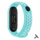 Ремешок Nike style для фитнес-браслета Xiaomi Mi Band 6/5 Бирюзовый-белый + металическая кнопка (mrk6579) - изображение 1