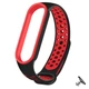 Ремешок Nike style для фитнес-браслета Xiaomi Mi Band 6/5 Черный с красным + металическая кнопка (mrk6782) - изображение 1