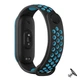 Ремешок Nike style для фитнес-браслета Xiaomi Mi Band 6/5 Черно-голубой + металическая кнопка (mrk2291) - изображение 1