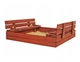 Деревянная песочница Springos SBP120SET02 120х120 см с раскладными скамейками - крышкой, дном и брезентом - зображення 4
