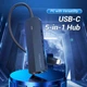 USB-хаб Vention USB-C to USB 3.0*3/RJ45/Micro-B HUB 0.15 Black ABS Type - зображення 2