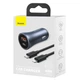Автомобильное зарядное устройство Baseus Golden Contactor Pro Dual Car Charger U+C 40W (With Cable Type-C/ iP 1m) Dark Grey - изображение 6