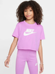 Дитяча футболка для дівчинки Nike G Nsw Tee Crop Futura Hbr FZ5548-532 122-128 XS Світло-фіолетова (197602749175) - зображення 1