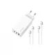 Зарядний пристрій ColorWay GaN Mini 65W PD Port PPS USB (USB-2C1A) cable Type-C&Lightning (CW-CHS058PDCL-WT) (254198) - зображення 1