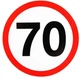 Наклейка знак Обмеження швидкості 70 16х16 см - изображение 2