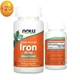 NOW Foods залізо підвійної концентрації 36 мг 90 вегетаріанських капсул iron бісгліцинату заліза для гемоглобіну харчова добавка - зображення 1
