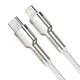 Кабель Baseus Cafule Series Metal Data Cable Type-C to iP PD 20W 2m White (CATLJK-B02) - изображение 3