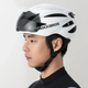Kask rowerowy Rockbros z szybka, odpinane okulary z ochrona UV Matowy Bialy (5907769373367) - obraz 5