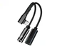 Переходник кутовой 2в1 Type-C - AUX 3.5 mm + Type-C для смартфонов Samsung \ Быстрая зарядка \ Черный - изображение 1