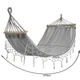 Гамак садовый XXL Gardlov (200x150 см) серый — Двухместный, до 250 кг, деревянные распорки 100 см, хлопок, чехол - изображение 2