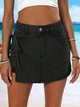 Юбка-шорты джинсовая мини летняя женская SHEIN GD-00211505 27 Черная (DN3012300119542) - изображение 1