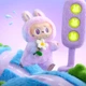 Мягкая игрушка - брелок радужный Labubu Лабубу фиолетовый - изображение 2