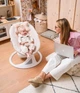 Инновационный укачивающий центр MoMi PEARL Бежевый электронные качели для младенцев 2в1 детские качели, шезлонг, автоматические качели с Bluetooth, таймером, регулировкой скорости, для новорожденных, шезлонг для младенцев - изображение 2