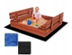Дитяча дерев'яна пісочниця Springos SBP120SET02 120х120 см з розкладними лавками - кришкою, дном та брезентом - зображення 8