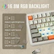 Клавиатура AJAZZ AK820 MAX Beige Беспроводная Механическая (2.4G/Bluetooth/USB type-c) RGB Подсветка С Поддержкой HOT-SWAP - изображение 6