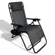 Раскладное кресло-шезлонг LEOBRO Zero Gravity Dark Grey 173x64x110 см до 120 кг с подголовником и держателем для туризма отдыха на природе в кемпинге или даче Темно-серый - изображение 1