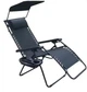 Розкладне ергономічне крісло-шезлонг 177×64 ×110 см до 120 кг LEOBRO Zero Gravity Black з козирком підголовником та тримачем для відпочинку на природі пляжі в кемпінгу чи дачі Чорний - зображення 1