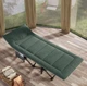 Туристична розкладачка-ліжко з вшитим матрацом і чохлом до 200 кг LEOBRO 189х67х35 см з міцною сталевою рамою для туризму відпочинку на природі в кемпінгу чи дачі Темно-зелений - зображення 2