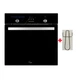 Духовой шкаф электрический Luxor HB 960 Colorverglasung BK цветной дисплей + 3 тонированных черных стекла двери металлическая прихватка в подарок, черный - изображение 1