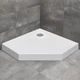 Піддон для душової кабіни RADAWAY DorosCompact 80x80x11.5см п'ятикутний акрил без сифону білий SDRPT8080-05 - зображення 2