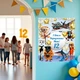 Наліпка на стіну на день народження хлопчика Oxbo Party Балерина Капучіно 120х100 см Голубий - зображення 1