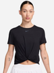 Спортивна футболка жіноча Nike W Nk One Classic Twst Ss HJ1054-010 S Чорна (197602849059) - зображення 1