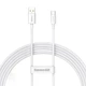 Кабель на 1м. USB to Type-C Superior Series 65W 6A White, Baseus для зарядки та передачі даних (CAYS000902) - зображення 1