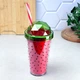 Склянка з трубочкою подвійні стінки 0,54 л декор Watermelon Herevin - зображення 2