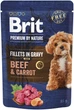 Упаковка вологого корму для собак Brit Premium Fillets in Gravy Multipack для собак малих порід 12 шт х 85 г (8595602572472) - зображення 4