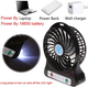 Вентилятор міні настільний з акумулятором та USB-зарядкою Mini Fan Чорний (2859) - зображення 6