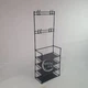 Полиця для одягу та взуття з полицями та гачками 60×29.5×154 см New Simple, підлогова вішалка-стійка для зберігання речей, органайзер з металевим каркасом для дому, коридору, гардеробної Чорний, RD-7 - зображення 4