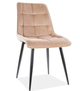 Стул мягкий со спинкой Velka Chic Bluvel 76 Velvet VBl76 пудра - изображение 1