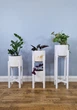 Подставки для цветов и вазонов деревянные WoodDecor комплект в белом цвете - изображение 2