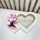 Деревянная подарочная коробка двойное сердце с прозрачной крышкой Love - изображение 2