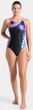Купальник закритий для жінок Arena DREAMHLINE SWIMSUIT V BACK чорний, фіолетовий, бірюзовій Жінки 38 - зображення 6