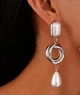 Сережки ефектні підвіски з великими намистинами jewelry Сріблястий - білий - зображення 2