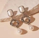 Сережки ефектні підвіски з великими намистинами jewelry Сріблястий - білий - зображення 5