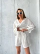Жіночий лляний костюм блуза з шортами Uaclothes 44-46 Молочний (like33682-140851357) - изображение 3
