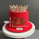Топер на торт "Happy Birthday" Золотий дзеркальний акрил 7 х 11 х 0.3 см - изображение 2