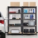 Полочный Стеллаж для Склада 180 х 90 х 30 см для Хранения Gardenline Черный Разборной с 5 Полками МДФ по 175 кг - изображение 4