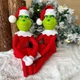 Новогодняя мягкая игрушка Гринч в красном костюме, 30 см, елочное украшение и декор - изображение 4