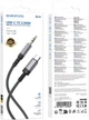 Аудиокабель Borofone BL24 Graceful digital audio conversion cable Type-C Metal Grey (6941991118982) - изображение 2