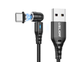 Магнитный кабель USLION 2 в 1 (Быстрая зарядка 5A) / Type-C - USB / 540 градусов / Круглый / 100 см. / Черный - изображение 1